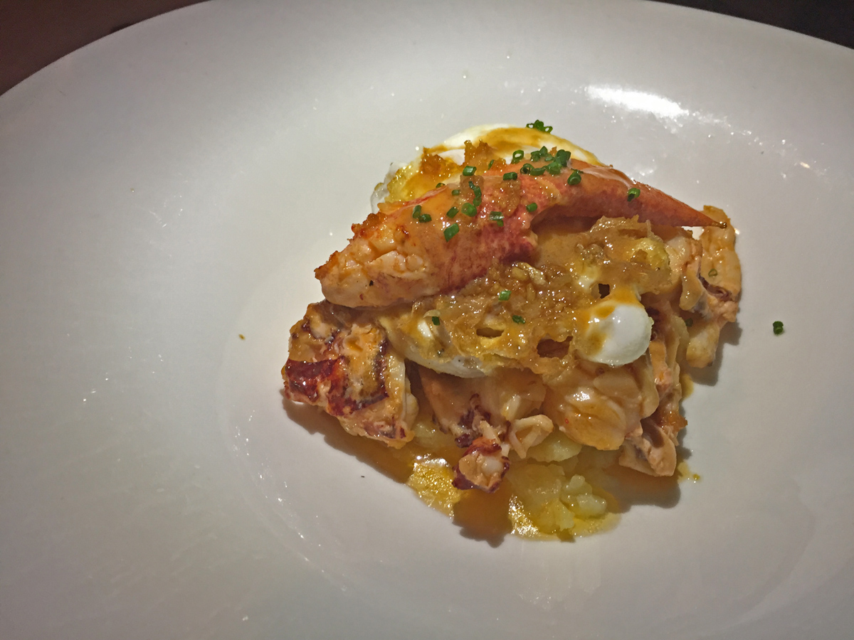 El Paraguas centollo con huevo ret